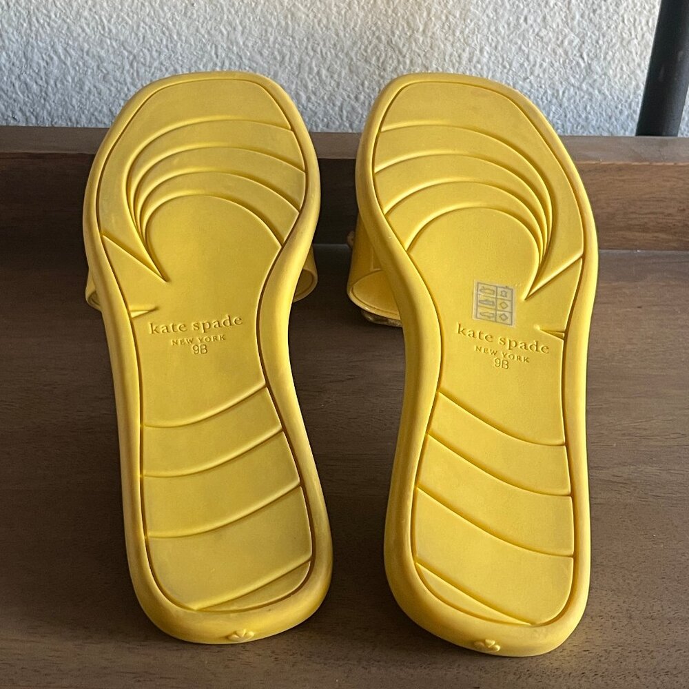 KATE SPADE Santana Flower Slide Sandal in Dandelion Yellow Size 9 NEW - Picture 9 of 9